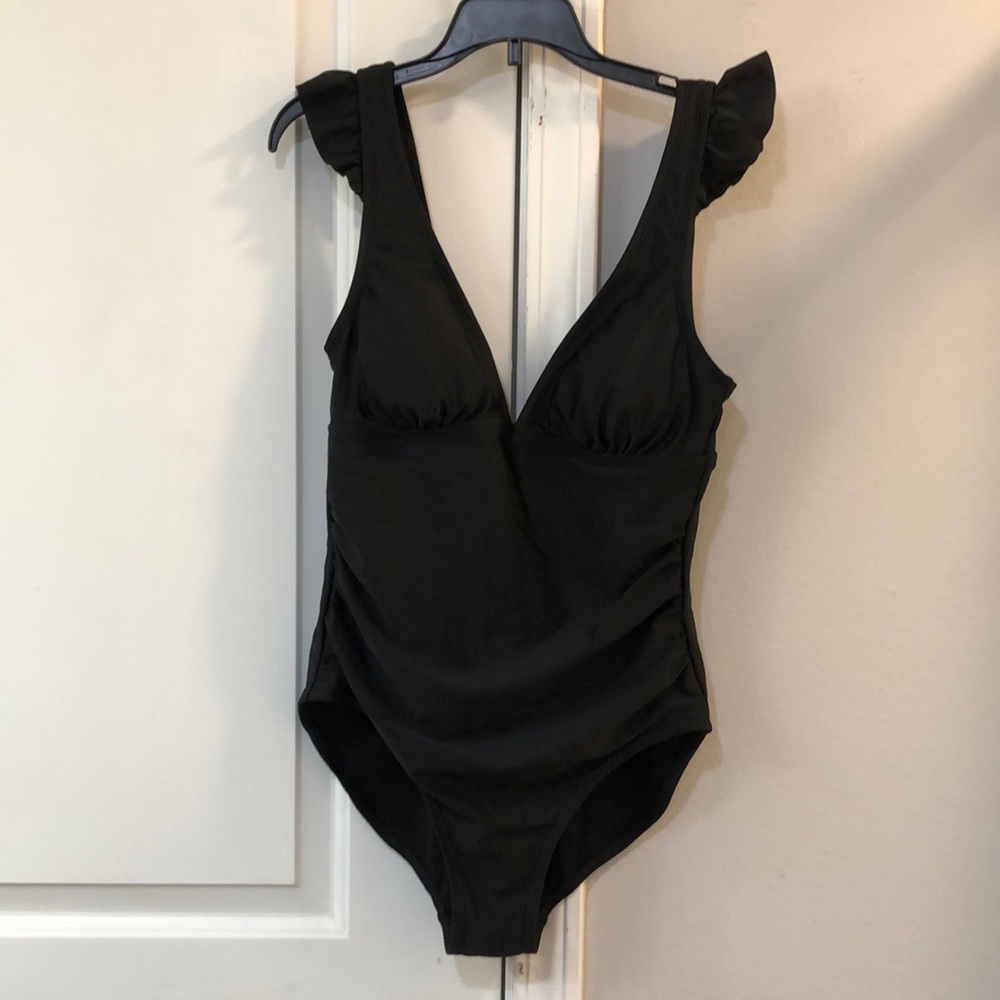 Black one piece swim suit. Size small 4-6
